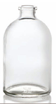 250 ml injectieflacon, helder, type 3 geblazen glas